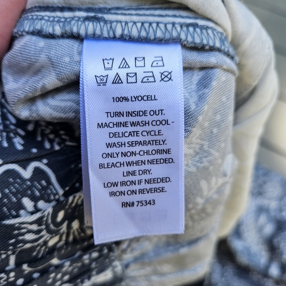 Joie blue patterned lyocell pants - Picture 4 of 4